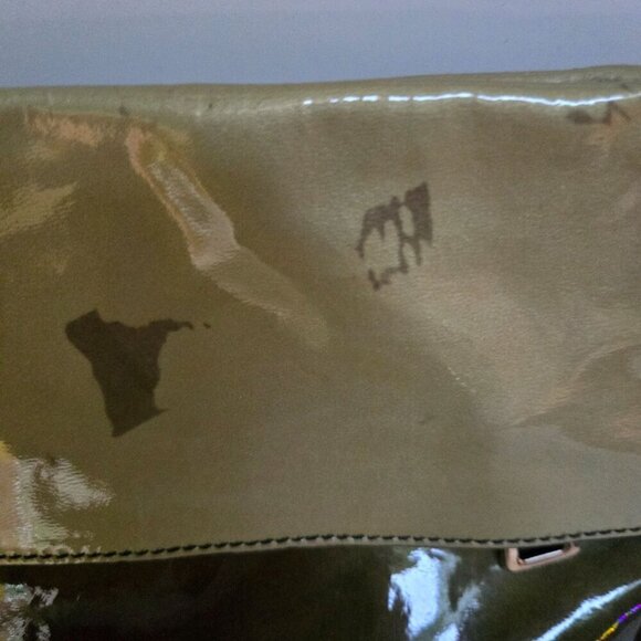 Prada Vintage Vernice Folders Brown Ombre Patent FLAWED Handbag Made In Italy - Picture 6 of 10